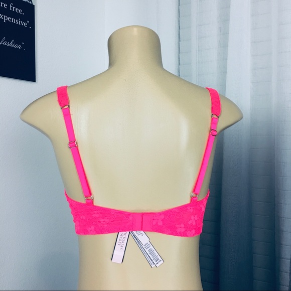 Victoria’s Secret Neon Pink Bra 34D 34DDD - Picture 5 of 7